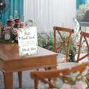 Toctose 8x11 Inch Wooden Wedding Signs for Ceremony and Reception, Rustic Vintage Photo Guest Book Sign with Stand