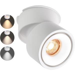 Ceiling Spot Lights Indoor, Ceiling Accent Lights, 3000-6000K Selectable, 10W LED Spot Lights, CRI 98, 220 Directional, White Adjustable accent lights for Living Room Hallway Gallery (Single Light)