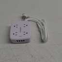 6 Ft Surge Protector Power Strip - 8 Widely Outlets with 4 USB Ports, 3 Side Outlet Extender with 6 Feet Extension Cord, Flat Plug, Wall Mount, Desk USB Charging Station, ETL,White