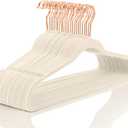 MIZGI Premium Velvet Hangers (50 Pack) Heavy Duty - Non Slip Felt Hangers - Blush Pink & Beige- Rose Gold 360 Degree Swivel Hooks,Space Saving Clothes Hanger,Durable Strong Hanger for Suits,Coats,Dress MiX