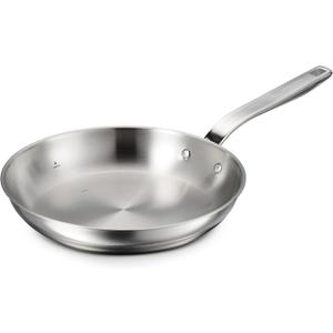 Tramontina Tempo Tri-Ply Base Stainless Steel 10-Inch Frying Pan, Induction-Ready Skillet, Oven-Safe, Dishwasher-Safe