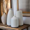 JHDACEDECO Decorative Ceramic Vase Set of 3, for Home and Office,White Black Brown Decorative vase for Pampas Grass&Dried Flowers