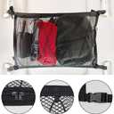 Car Ceiling Cargo Net, 31"x21" Adjustable Double-Layer Mesh SUV Roof Organizer, Van Life Accessories for Long Trip, Car Camping Essentials, Road Trip Must-Haves for Overhead Storage