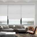 LazBlinds Cordless Cellular Shades, Blackout Privacy Honeycomb Shades for Home, Thermal Insulation Noise Reduction Blinds for Windows, 35'' W x 48'' H, White