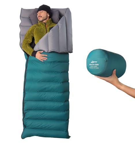 Litume Combinable Down Sleeping Bag, Lightweight, Packable Adults, Double Sleeping Bag, for Backpacking, Camping, Family, Traveling Compact with Stuff Sack Sleep Sacks Limit : 42°f - C2203