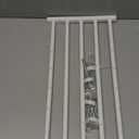 Malier Dog Gate with a Small Door, Extra Wide All Metal Short Dog Gate Pet Gate for Stairs, 10'' Tall Pressure Mount Easy Step Over Puppy Gate Low Gate for Doorways (White)