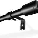 5/8 Diameter Curtain Rods 30-60 Inch, for 30-54 Inch Windows, Adjustable Splicing Black Curtain Rods for Windows with Brackets, Window Rod Long Small Curtains Rod