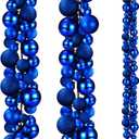 Yuxung 2 Pcs Christmas Ball Garland 6 ft Ball Ornaments Christmas Bulb Garland Xmas Tree Bauble Decorations for Party Supplies Indoor Outdoor Home Office Decoration Accessories(Navy Blue)