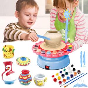 juyght Pottery Wheel for KidsArt Supplies Arts & Crafts Kit, Crafts Toys for Girls, Pottery Studio Craft Kit with 3 Pack Air-Dry Clay,Girls Toys Birthday Christmas Gift for Kids (Sunflower Type)