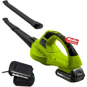 Mueller UltraStorm Leaf Blower Cordless Electric, 130 MPH 20 V Powerful Motor, 2 Speed Levels, 1hr Charge, Lightweight, Blowers for Lawn Care, Battery Powered Blower for Snow