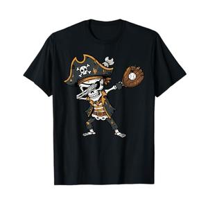 Dabbing Pirate Skeleton Baseball Dab Costume Boys Kids Men T-Shirt, XS