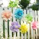 6PCS Pastel Paper Flowers Decorations Colorful Giant 12'' Crepe Tissue Paper Flowers Decorations Large Flowers for Wedding Birthday Baby Shower Classroom Wall Decor Supplies