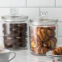 KOOK SET OF 2 GLASS STORAGE CONTAINERS WITH AIRTIGHT LIDS – PANTRY & BATHROOM JARS WITH CHALK & LABELS, 1/2 gallon