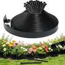 Landscape Edging Garden Border 100ft x 2in, 180 Stakes, Black