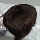 QUEENTAS Short Brown Wigs for White Women Pixie Cut Wig with Bangs Synthetic Short Layered Hair Wigs for Daily and Cosplay (Redish Brown)