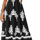 PRETTYGARDEN Women's Summer Maxi Dress 2026 Casual Boho Sleeveless Spaghetti Strap Smocked Tiered Long Beach Vacation Sundresse (Black White Flower, S)