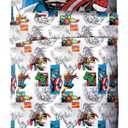 Jay Franco Kids Sheet Set with Fitted, Flat Sheets & Pillow Cover - Ultra-Soft Bedding with Pillowcase for Room Decor, White - Avengers, 3 Piece Twin