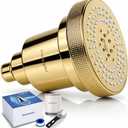 HYDROZENIT Filtered Shower Head Gold, 3 Spray Modes - 25-Stage Showerhead Water Softener for Softer Skin & Healthier Hair - High Pressure Rain Shower Head with Filters KDF-55
