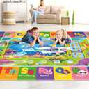Baby Play Mat for Floor, Kids Rug Playmat Baby Crawling Mats Educational Tummy Time Mats Soft ABC Play Mat for Toddlers Infants Kids Rug for Playroom Classroom(110.2X78.7 INCH, Style 2)