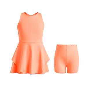 Handfrog Kids Girls Tennis Golf Dress Outfit Sleeveless Dress with Shorts Pockets 2 Piece Sport Athletic Sets Pink (Pink)
