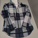 Bofell Womens Fashion Tops Hoodies for Women Pullover Oversized Sweatshirts Long SLeeve Shirts Loose Fit (Small, Plaid Blue)