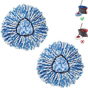 BonusLife 2-Pack Mop Head for O-Ceda RinseClean Spin Mop Refill 2-Tank System Only Easy Cleaning Microfiber Replacement