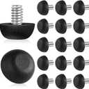 Dunzy 20 Pcs M8 Adjustable Furniture Levelers 20 Pcs, Screw-in Leg Leveling Feet, Black Patio Furniture Replacement Feet for Chair, Table, Cabinet, Desk, Uneven Floor Protection