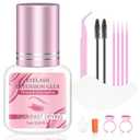 7ML Eyelash Extensions Glue Black - 1-2s Drying Time Up to 8 Weeks Retention, Highly Safe Adhesive for Professional Lash Supplies - New Section 7