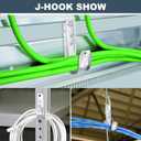 COCODE 25 Pack Wall Mount 2 J Hooks with Retainer Clip Galvanized Steel Cable Hangers Heavy Duty Utility Hooks Cable Management Support for Structured Cabling