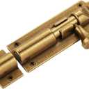 Solid Cast Brass Barrel Bolt, Antique Brass Door Slide Latch Lock, Heavy Duty Gate Sliding Bolt Latch