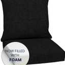 Arden Outdoor Foam Deep Seat Cushion Set (2-Pack), 24x24, Premium High-Density Foam, Never Flattens, Weather-Proof for Patio Chair Sofa Couch, Black Leala