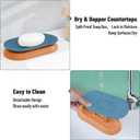 Self-Draining Soap Dish for Shower - Bar Soap Holder with Drainage, Wall-Mounted Bathroom Organizer(Blue & Orange)