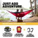 Wise Owl Outfitters Camping Hammock  500lbs Portable Hammock with Tree Straps - Travel, Backpacking, Hiking, Outdoors Camping Gear - Single or Double (Black & Grey)