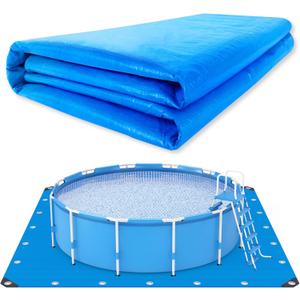 24 x 24 Ft Swimming Pool Ground Cloth Square Swimming Pool Liner Pad for Above Ground Swimming Pools Heavy Duty Pool Ground Mat Protector Pad Prevents Punctures Pool Tarp