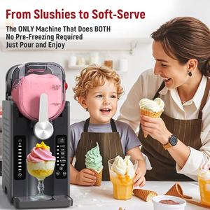 Slushie Machine: No Ice Needed All-in-One Slushy Maker for Home, Real-Time Temp Display, Auto-Clean, 6 Preset | Frozen Margaritas, Cocktails, Frapps, Ice Cream, Smoothies, Milkshakes,Summer Parties