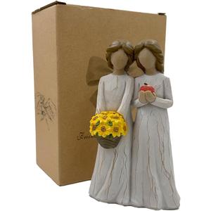 Sister Figurines Forever Bond Sunflower & Apple Decor Birthday/Mothers Day/National Sister Day Gift