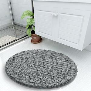 Arotive Luxury Round Chenille Bathroom Rug Mat, Extra Soft Thick Absorbent Shaggy Bath Rugs, Non-Slip Machine Wash Dry Plush Bath Mats for Bathroom, Shower and Tub, 24x24, Grey Arotive Luxury Round Chenille Bathroom Rug Mat, Extra Soft Thick Absorbent Shaggy Bath Rugs, Non-Slip Machine Wash Dry Plush Bath Mats for Bathroom, Shower and Tub, 24x24, Grey