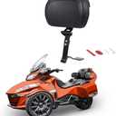 Adjustable Rider Driver Backrest for Can-am Spyder RT RT-S RT Limited 2010-2019, for Spyder Backrest Pad Mounting Kit with Storage Pouch,Black