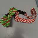 Malier 2 Pack Dog Collar with Bow tie, Christmas Classic Plaid Snowflake Dog Collar with Light Adjustable Buckle Suitable for Small Medium Large Dogs Cats Pets (Small, Red + Green)