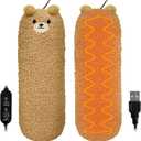 Heating Pad for Period Cramps & Menstrual Pain Relief, Cute Elephant Stuffed Animal Gift for Women Teen Girls Period Kit, Safe USB Powered Heat Pad for Car Travel (Heating Bear Beige)