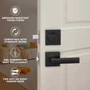 Exterior Door Handle with Single Cylinder Deadbolt,Front Door Handle and Deadbolt Set,Matte Black Keyed Alike Heavy Duty Door Lever Locksets Right & Left Sided Doors,1 Key 1 Combo
