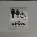 ADA-Compliant Employee Only Restroom Sign with Braille  Modern Aluminum Staff Bathroom Door Sign for Offices, Restaurants, Retail Stores, and Workplace with Easy Installation - 6" W x 8" H