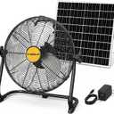 T-SUNiceM 12" Portable Battery Operated Solar Fan for Outdoor | 13200mAh Rechargeable Battery,15W Brushless Motor ,360 Tilt Design,USB/Type-C Output,for Camping, RV Trips,Patio,