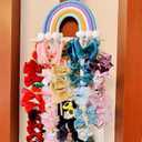 Rainbow Tassels Hair Bow Holder Hanging for Baby Girls, Hair Bow Organizer Headband Hair Accessories Organizer Storage Wall Hanging Decor for Toddler Girls Room