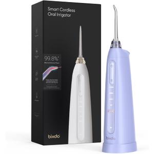 Cordless Water Dental Flosser for Teeth - 5 Modes with GUMCARE, Portable Travel Flosser for Teeth Cleaning Flossing and Gum Massage, 60 Days Long Battery Life and 360 Magnetic Nozzle, Purple