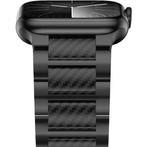 iiteeology Carbon Band Compatible with Apple Watch 49/46/45/44/42mm 42 Series 11/41/40/38mm, Women Men Light Genuine Carbon Fiber Band for iWatch Ultra 3/2/Series 11-1 (Black)
