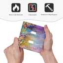 Decorative 2 Gang Double Toggle Light Switch Wall Plate Cover Summer Purple Colorful Country Spring Flower Wildflower Floral Mid Size Four Device Electrical Outlet Cover Receptacle Plug Face Plate