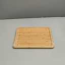 2 in 1 Double Sided Titanium Cutting Board & Bamboo Food Serving Charcuterie Cheese Board with Compartments, Stainless Steel Chopping Board Kitchen Serving Tray for Meat, Veggies,Snacks 17*11.8*0.8"