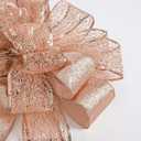 45 * 13Inch Christmas Tree Topper Bow Decoration, Giftable Large Glitter Tree Decoration Ornaments(Rose Gold)