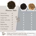 RUWISS Large Messy Bun Hair Piece for Women 100% Human Hair Layered Wavy Curly Hair Buns Thick Updo Hairpiece for Daily Wear Scrunchies Ponytail Extension (Natural Medium Brown)